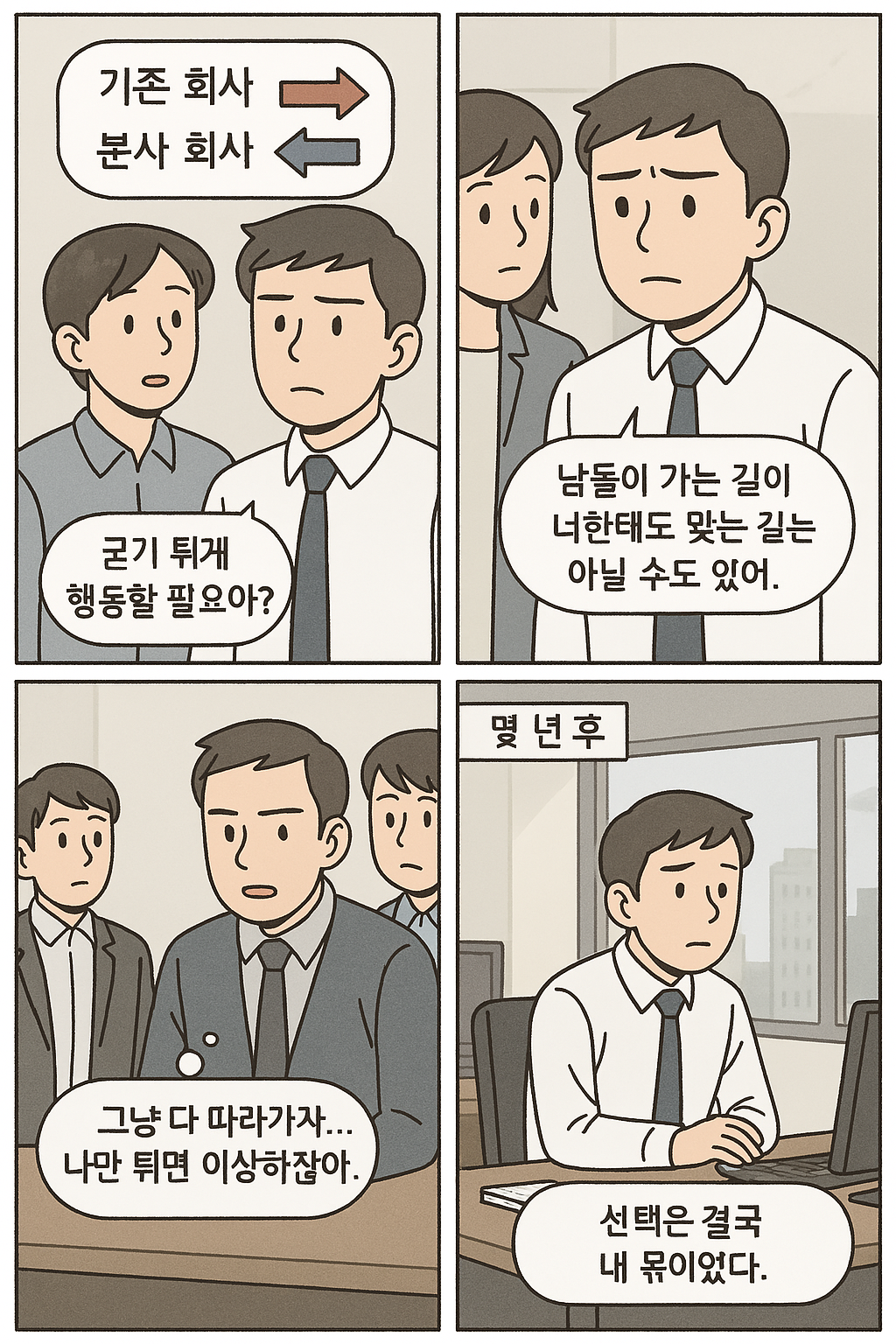 선택의 기로에서 변화를 두려워 하지 말자 - 오늘생각