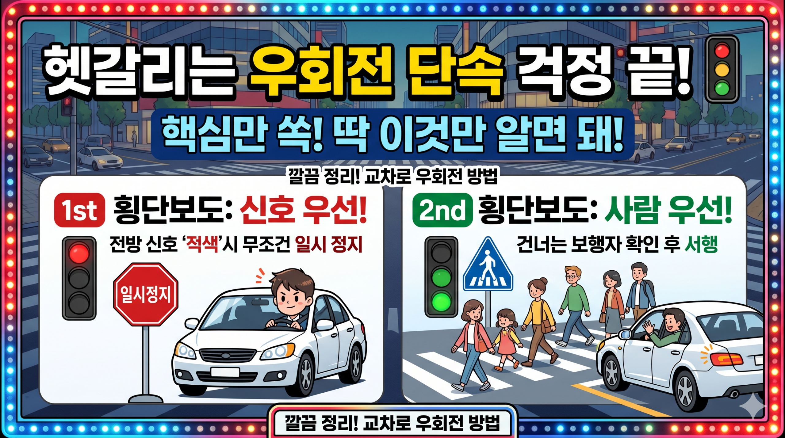 헷갈리는 교차로 우회전 방법, 딱 이것만 기억하세요! (단속 걱정 끝) - 기타 tip