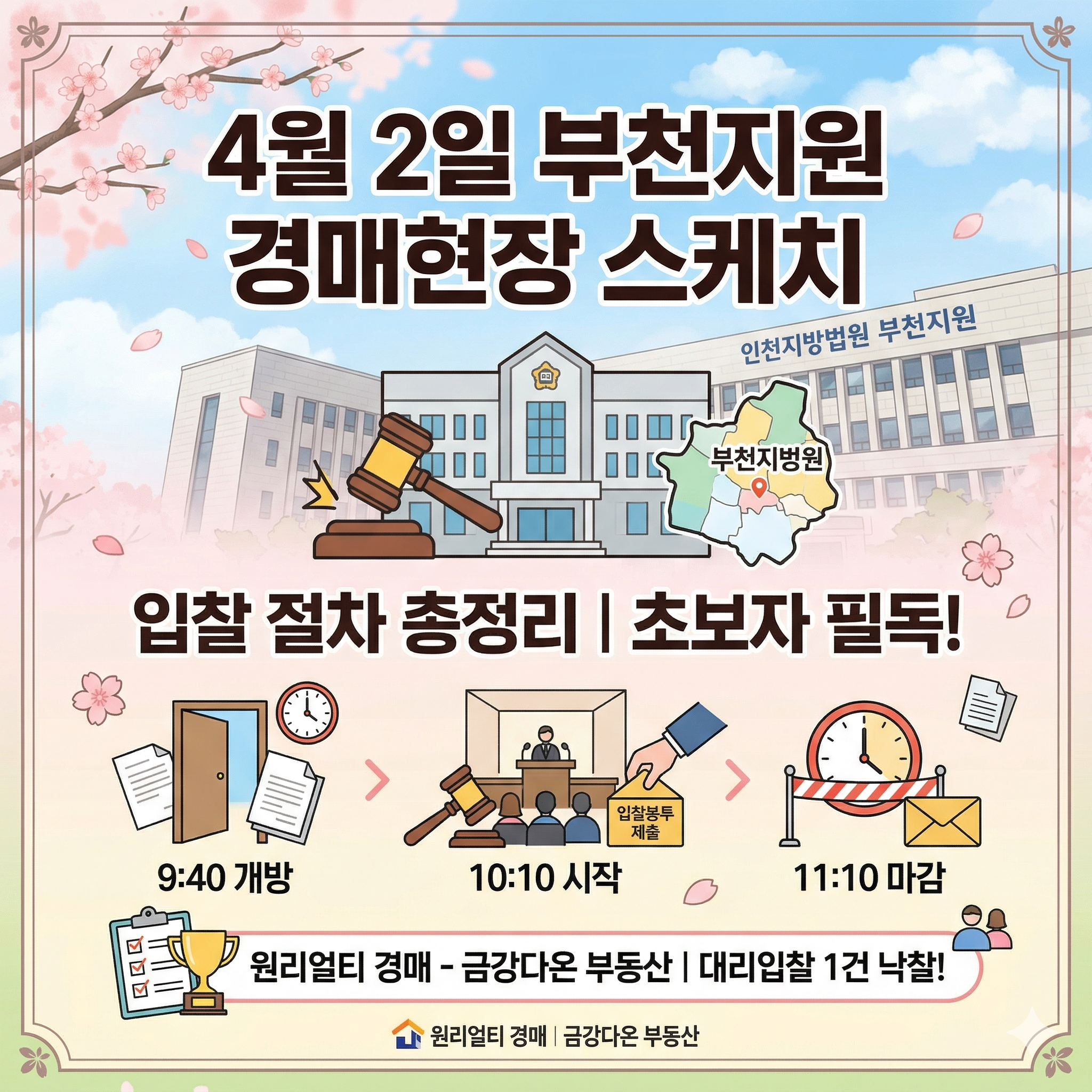 4월2일 부천지원 경매현장스케치 (ft. 부천지원 경매진행 요약) - 경공매