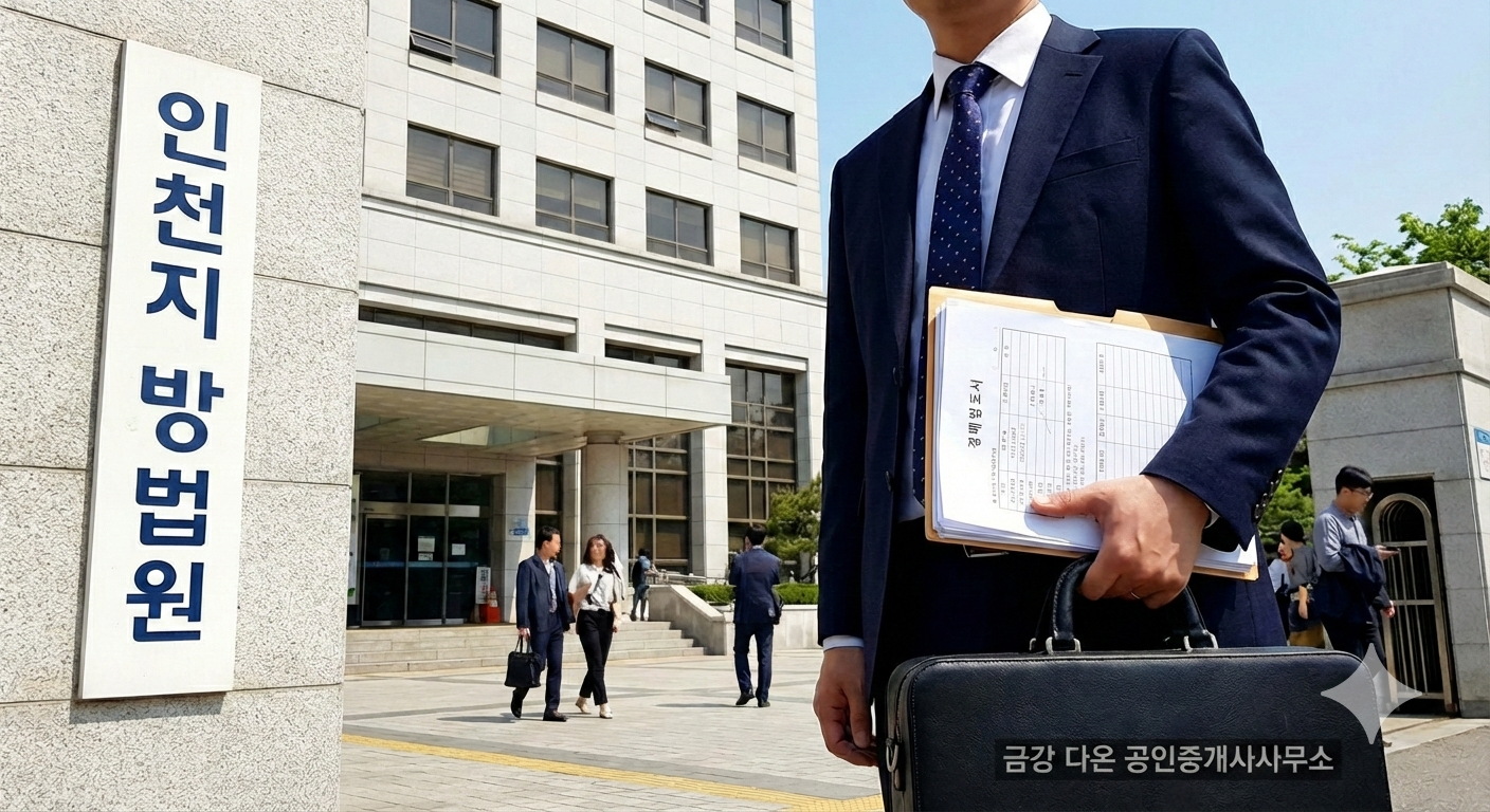 2월 20일 인천지방법원 본원 경매 법정 현장 스케치 - 경공매