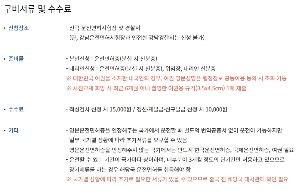 영문운전면허증 (운전허용국가,발급방법 등) - 운전면허이야기