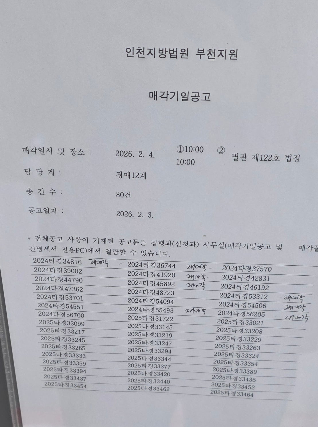 2월4일 부천지원 경매 현장스케치(ft.오늘의 무효사례) - 경공매
