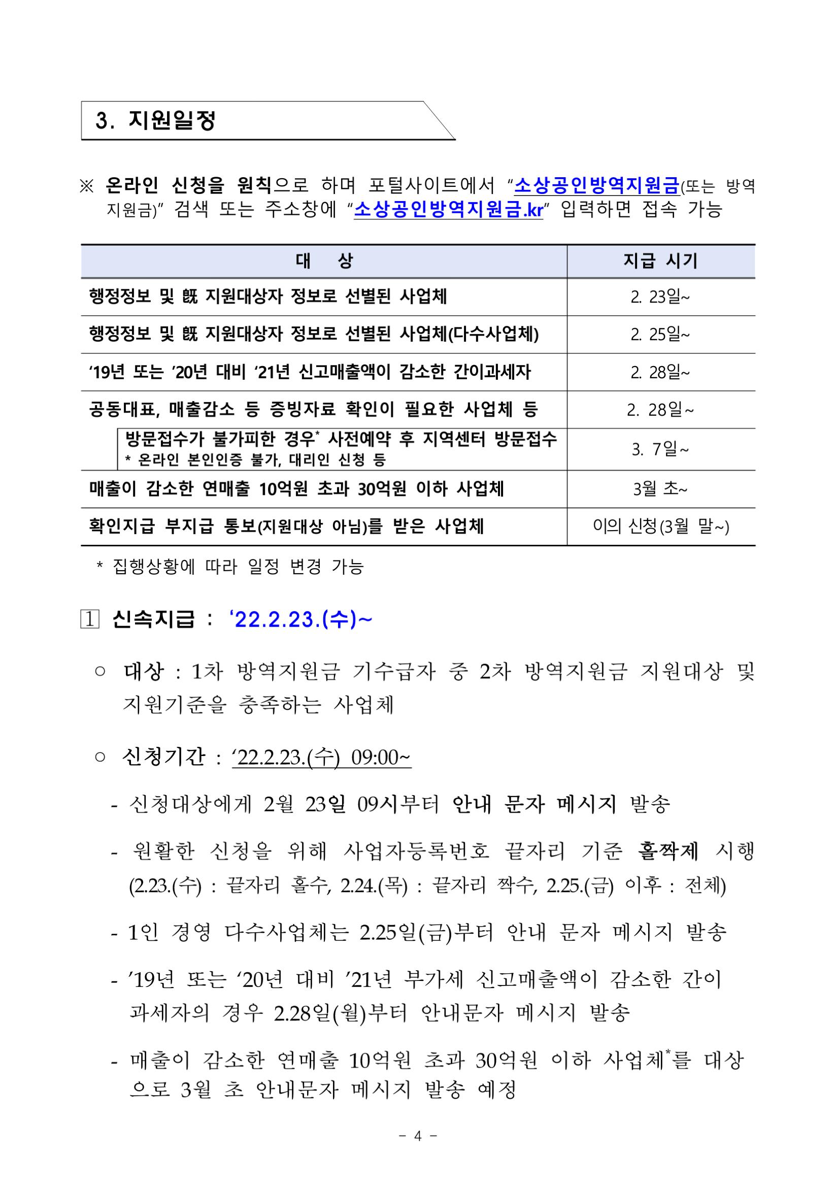 소상공인 방역 지원금 2차 - 기타 tip