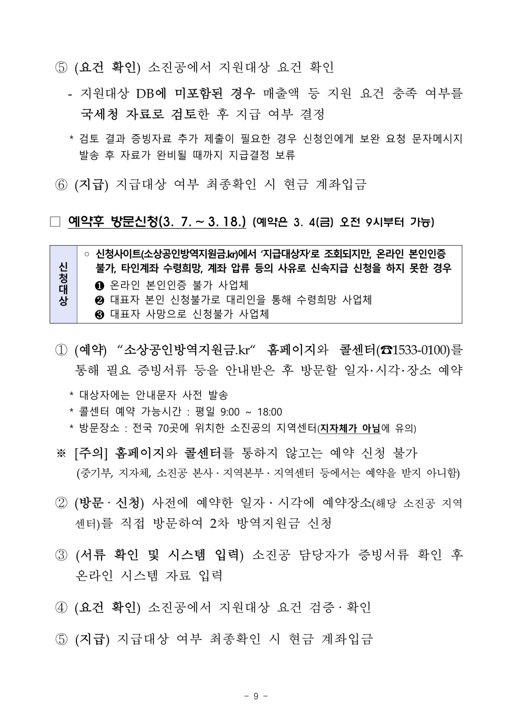 소상공인 방역 지원금 2차 - 기타 tip