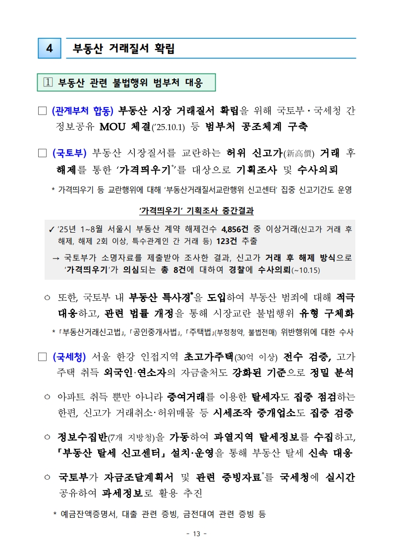 10월 15일 정부 발표 「주택시장 안정화 대책」 요약 및 해설 - 경공매