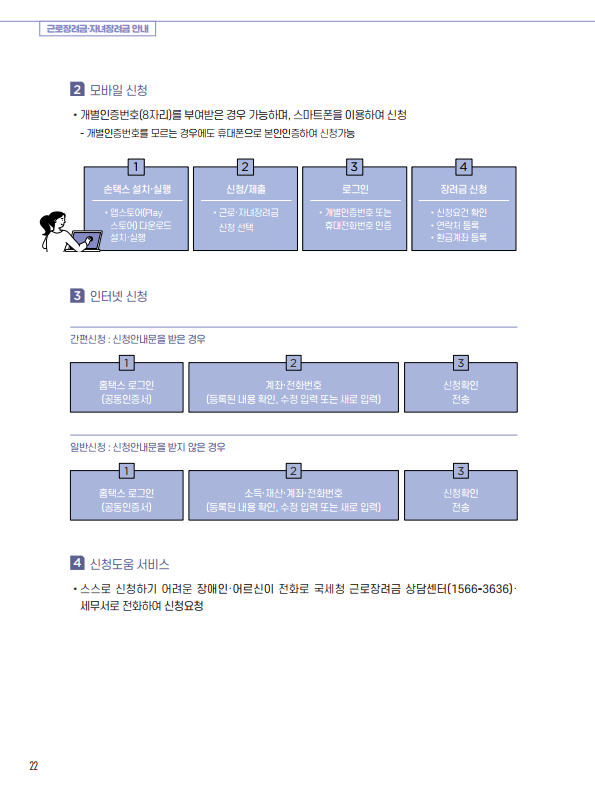 근로장려금, 자녀장려금 신청 안내 - 기타 tip