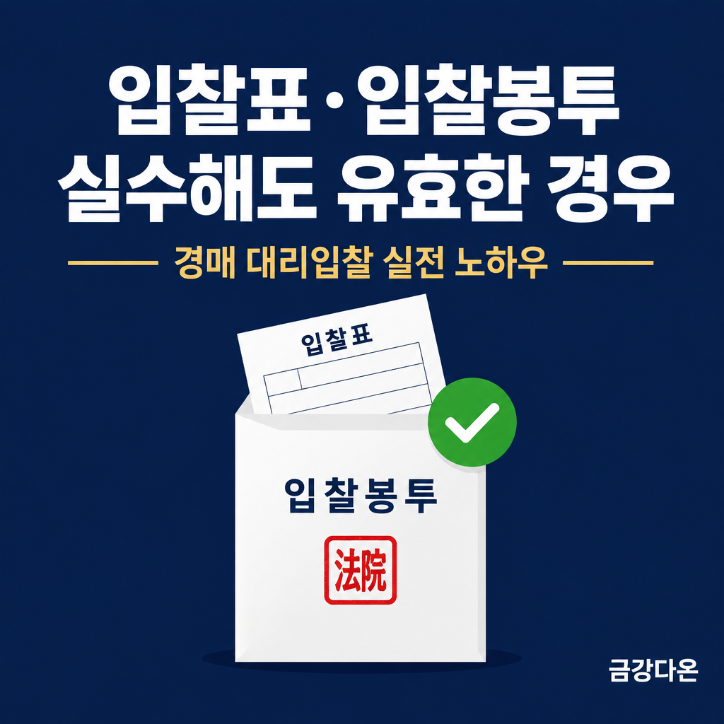 경매 입찰봉투·입찰표, 실수해도 괜찮은 경우 5가지 (3년 대리입찰 경험 + 대법원 공식 기준) - 경공매